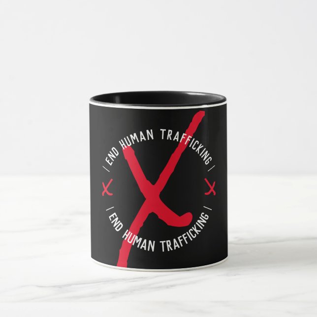 Caneca FIM DO TRÁFICO HUMANO XXX a preto (Centro)