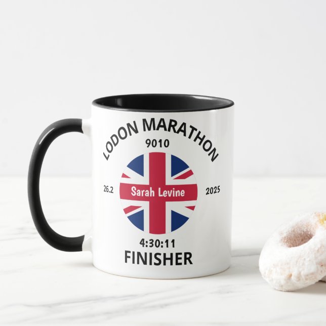 Caneca Finalizador Da Maratona De Londres Que Corre Prese (Com Donut)