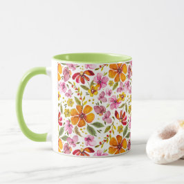 Caneca Finalmente Floral Aquarela de Primavera 