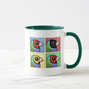 Caneca Finch Gouldian de Quatro Cores