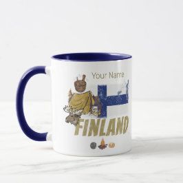 Caneca Finlândia Manose Vintage Flag Tent Retro Souvenir