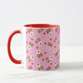 Caneca Fio Fox Terrier Dog Copos Cardíacos Pink