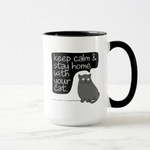 Caneca Fique Calmo E Fique Em Casa Com Seu Gato