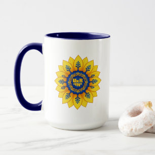 Caneca Fique com a bandeira do girassol azul amarelo da U