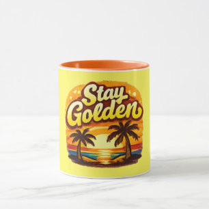 Caneca Fique Dourado Citação Positiva Inspiradora