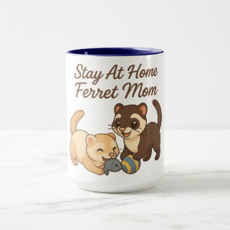 Caneca Fique Em Casa Ferret Mãe Café Mug