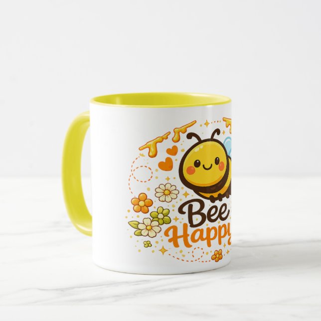 Caneca Fique Feliz (Frente Esquerda)