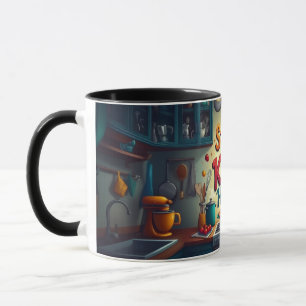 Caneca Fique longe da cozinha, é meu lugar feliz