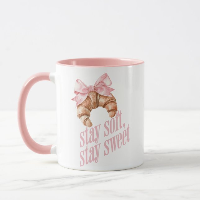 Caneca Fique macio, fique doce Croissant com Laço (Esquerda)