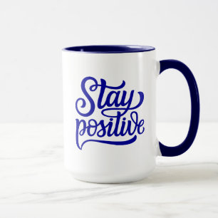 Caneca Fique Positivo Azul