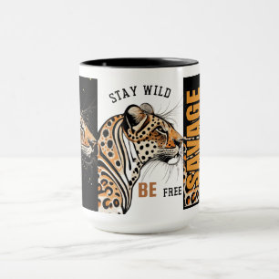 Caneca Fique selvagem e livre café de 15 oz Mug
