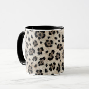 Caneca Fique Selvagem Leopardo da Neve Olhar de Pelúcia F