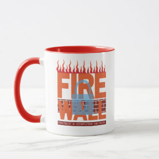 Caneca Firewalls de Rede de Computadores em Gráficos