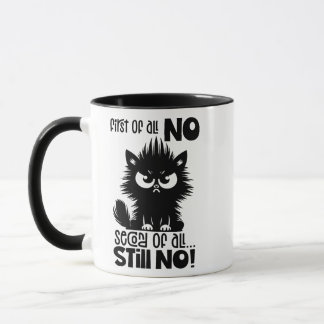Caneca First Of All, No Funny Cat Lover Gift
