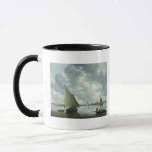 Caneca Fishingboat em um estuário, 1655