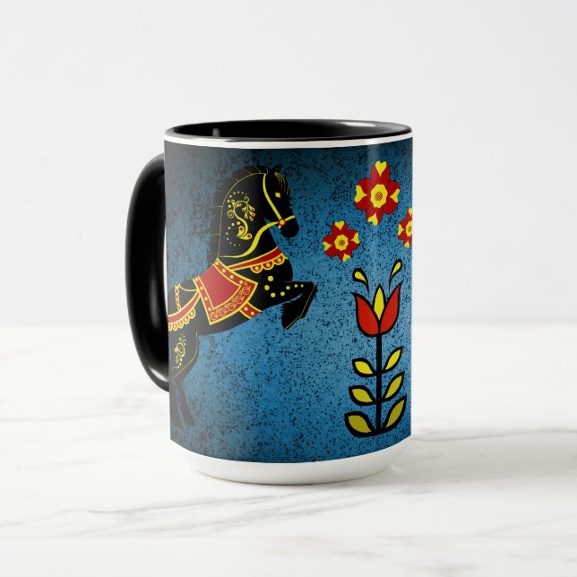 Caneca Físico-frísio-garanhão-negro/azul (Frente Esquerda)