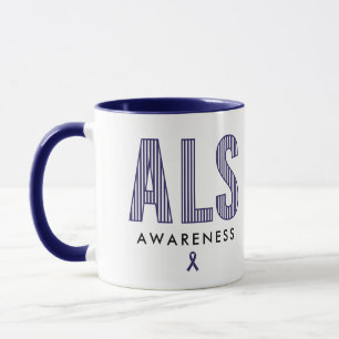 Caneca Fita Azul de Consciência ALS