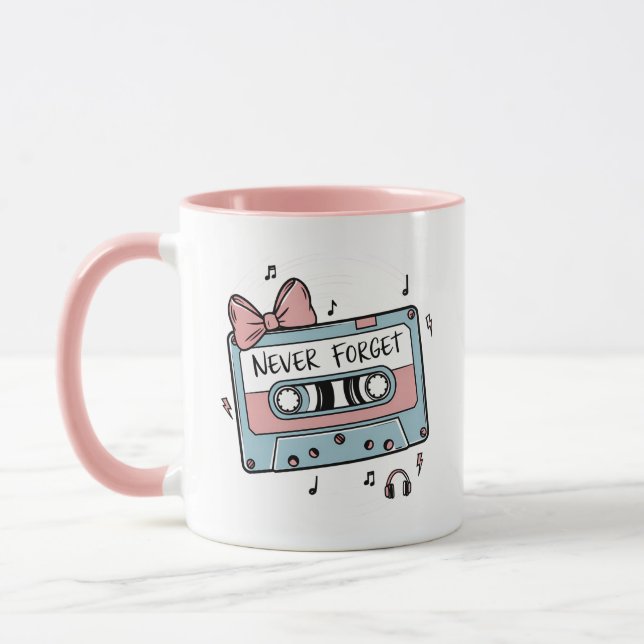Caneca Fita Cassete Nunca Esqueça Retro (Esquerda)