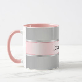 Caneca Fita Cor-de-Rosa Glam Silver