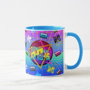 Caneca FITA DE CASSETE DA ESCOLA ANTIGA DE anos 80