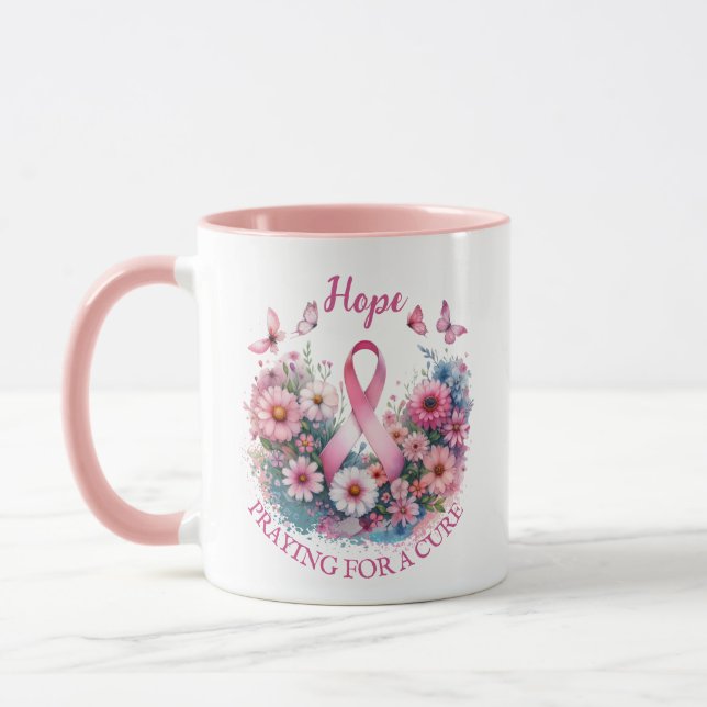 Caneca Fita de Consciência do Cancer da Mama (Esquerda)