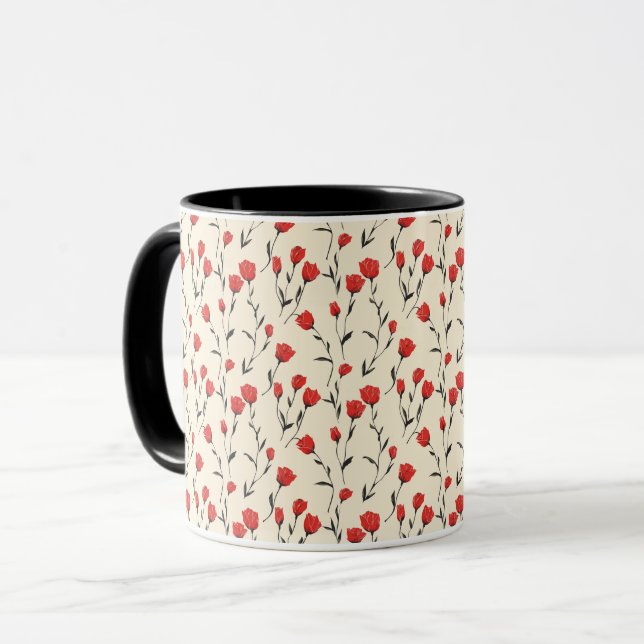 Caneca Fita Romântica Coca-Gótica Elegante sofisticada (Frente Esquerda)