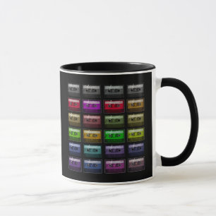 CANECA FITAS DE CASSETE RETRO AMOR DE MÚSICA