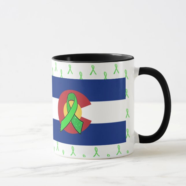 Caneca Fitas de conscientização da doença de Lyme no Colo (Direita)