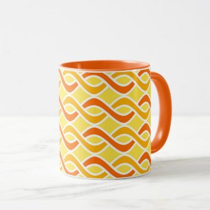 Caneca Fitas Modernas do Século médio, Amarelas e Laranja