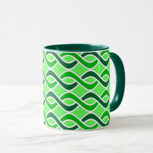 Caneca Fitas Modernas do Século médio, tons verdes