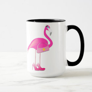 Caneca Flamingo Black 15 oz Ringer Mug