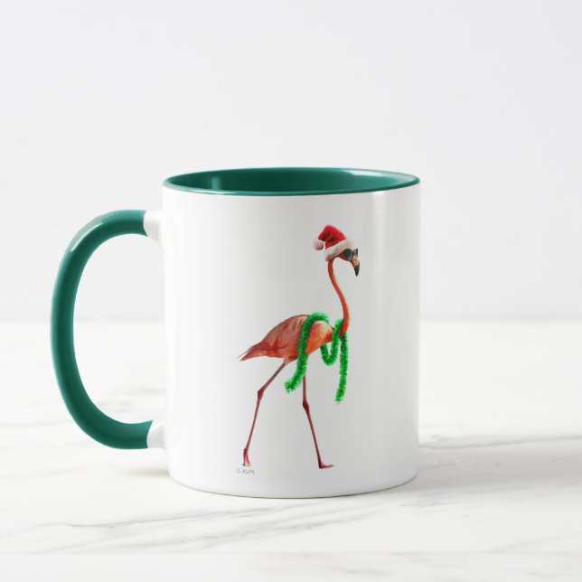 Caneca Flamingo de Natal na Praia (Esquerda)