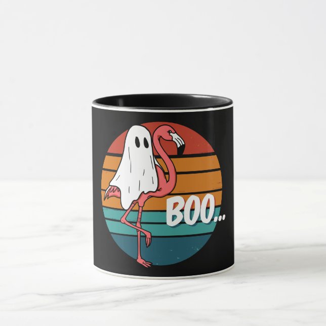 Caneca Flamingo Fantasma Funny Halloween (Centro)