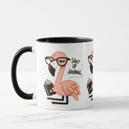 Caneca Flamingo Lendo um Diário - "Cala-te, Diário"