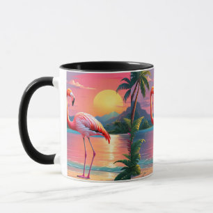 Caneca Flamingo Sunset Praia Tropical