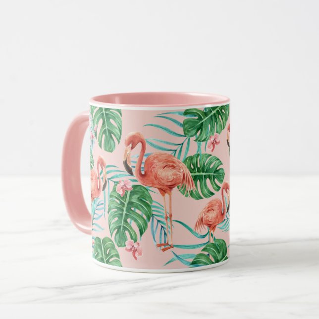 Caneca Flamingo tropical (Frente Esquerda)