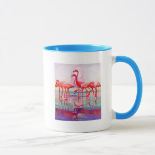 Caneca Flamingos cor-de-rosa por Francis Lee Jacques