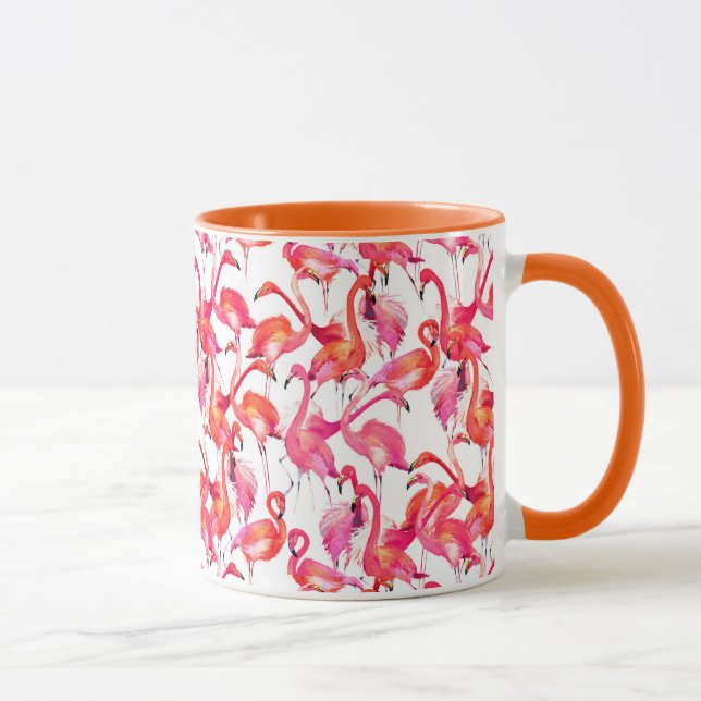 Caneca Flamingos da aguarela nas aguarelas (Direita)