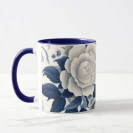 Caneca Fleurs bleue et blanches
