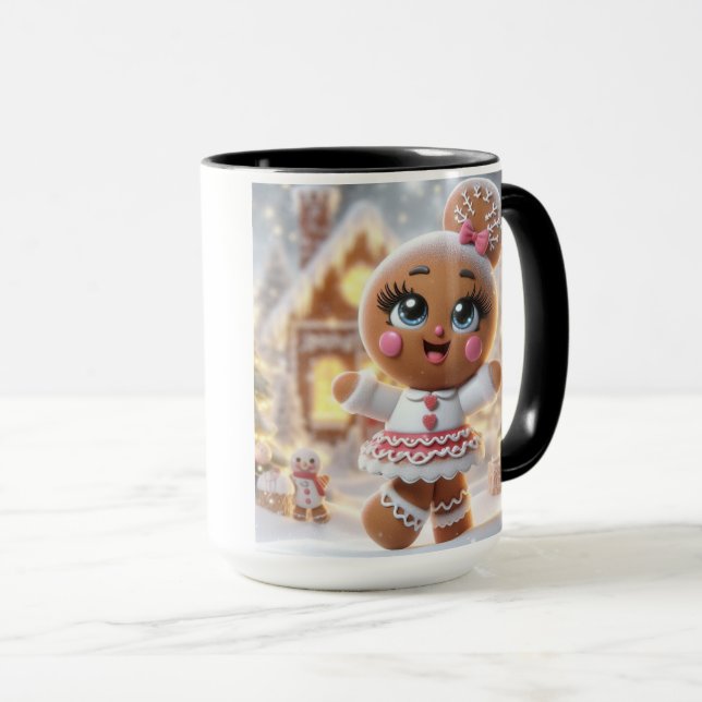 Caneca Floco de Neve de Gengibre Brilho (Frente Esquerda)
