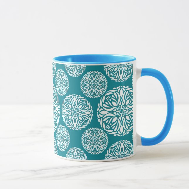 Caneca Floco de neve floral do inverno (Direita)