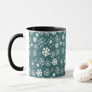 Caneca Floco de Neve Nevasca em Azul Aquático