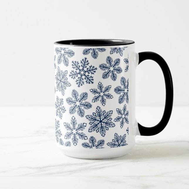Caneca Flocos de neve azuis (Direita)