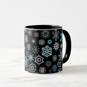 Caneca Flocos de Neve Azuis de Natal
