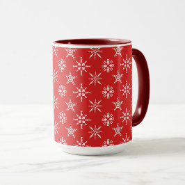 Caneca Flocos de Neve Brancos com Cores Personalizadas de