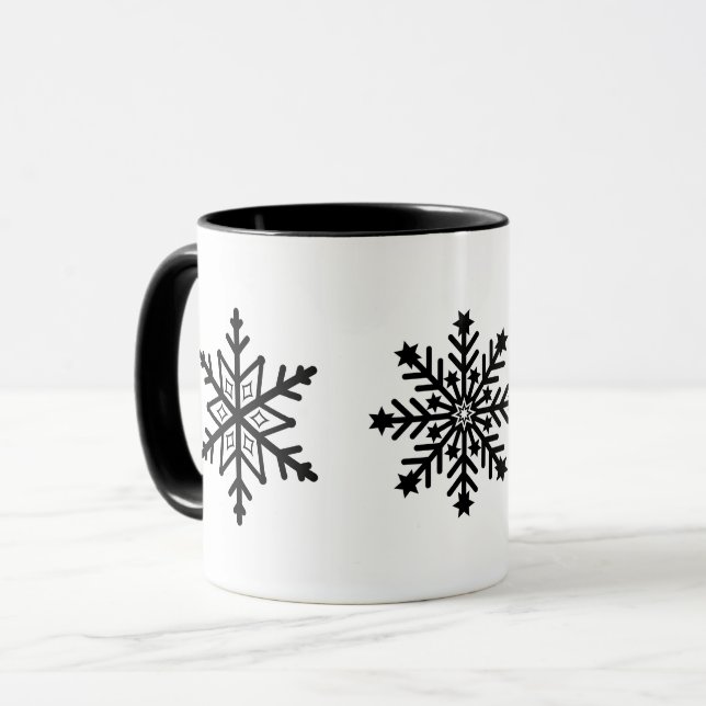 Caneca Flocos de neve de café de férias (Frente Esquerda)