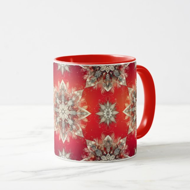 Caneca Flocos de Neve de Dezembro (Frente Esquerda)