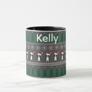Caneca Flocos de Neve de Natal, Cachorro do Papai Noel, Á