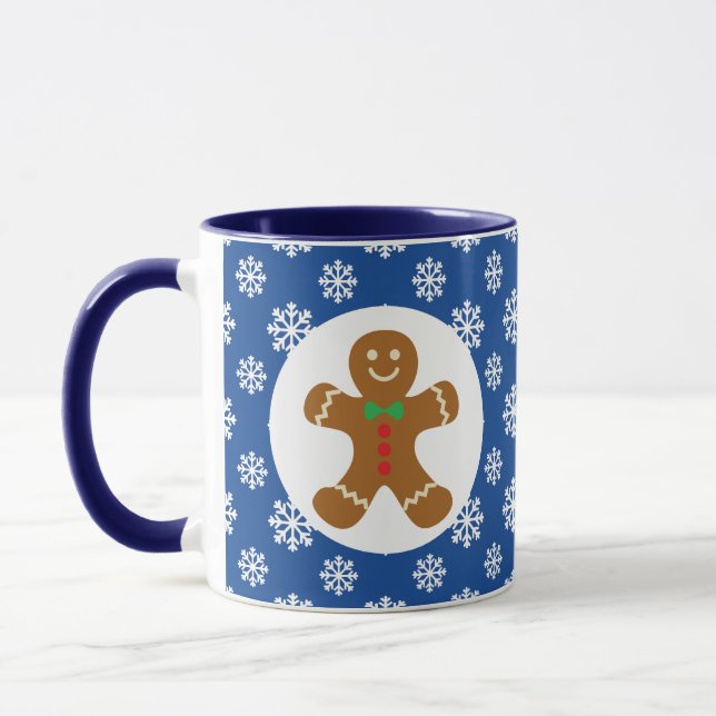 Caneca Flocos de neve do homem do Natal/pão-de-espécie do (Esquerda)
