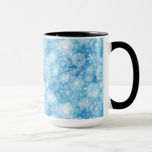 Caneca Flocos de neve em azul